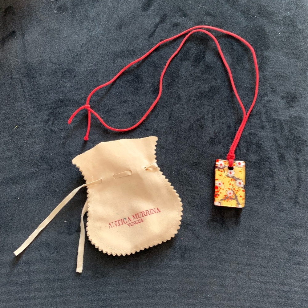 Red and gold Antics Murrina necklace from Venice